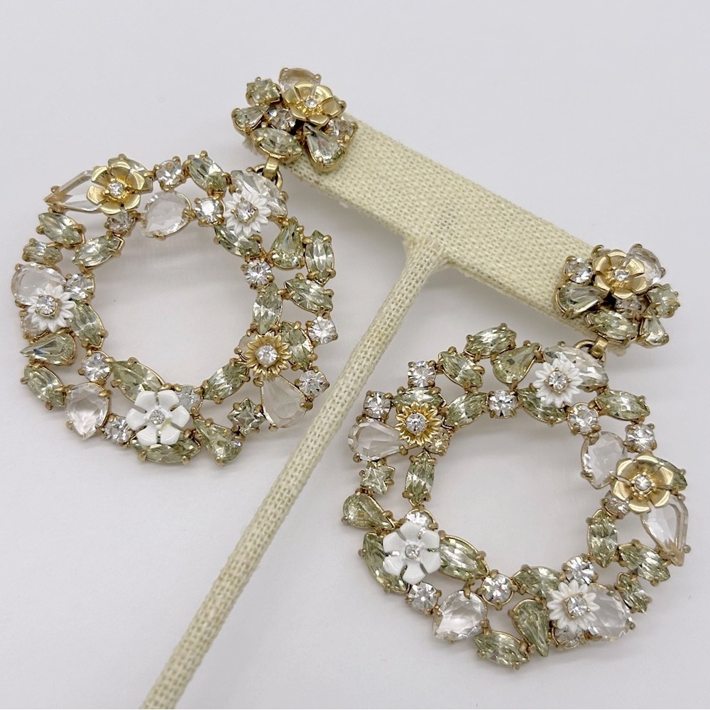 J. Crew Floral Jeweled Wreath Earrings - Picture 2 of 4
